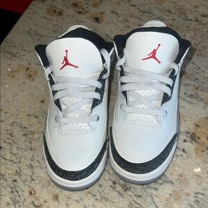 Air Jordan Retro 3 White and Black High-Top Sneakers
